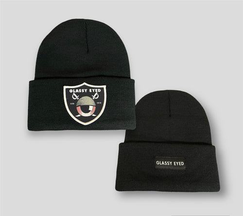 Glassy Eyed SHIELD patch beanie